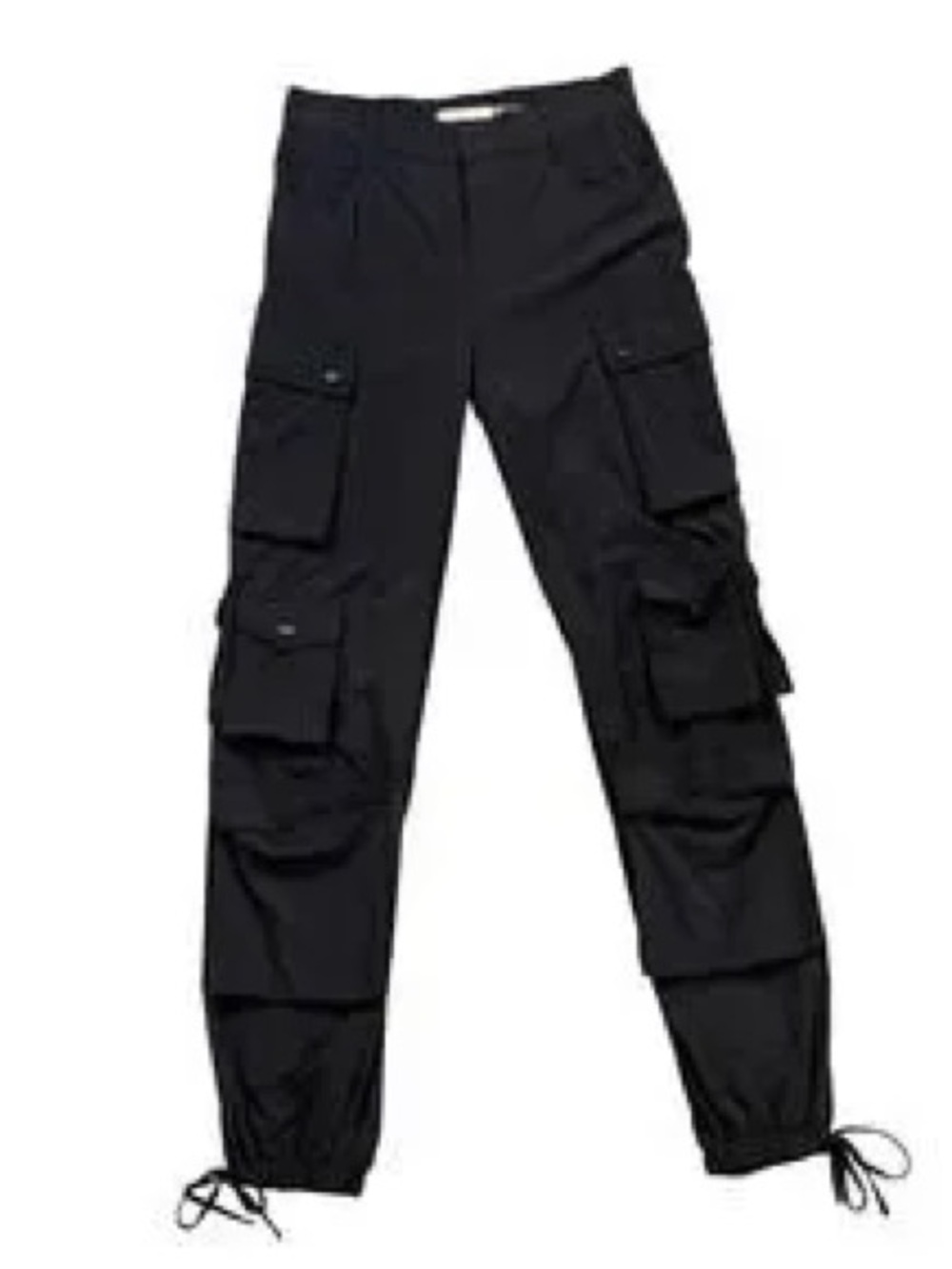 NWOT Alice + Olivia Black Olympia Cargo Parachute Pants Sz 0